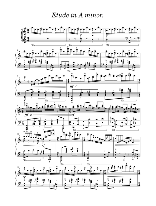 Etude in A minor.