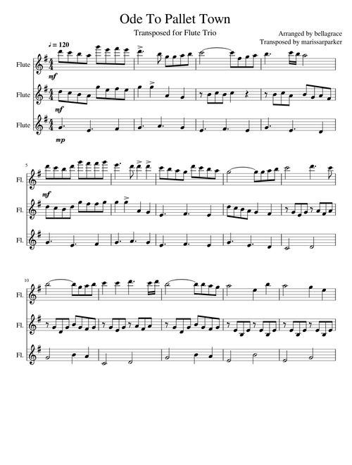 Ode to Pallet Town Flute Trio