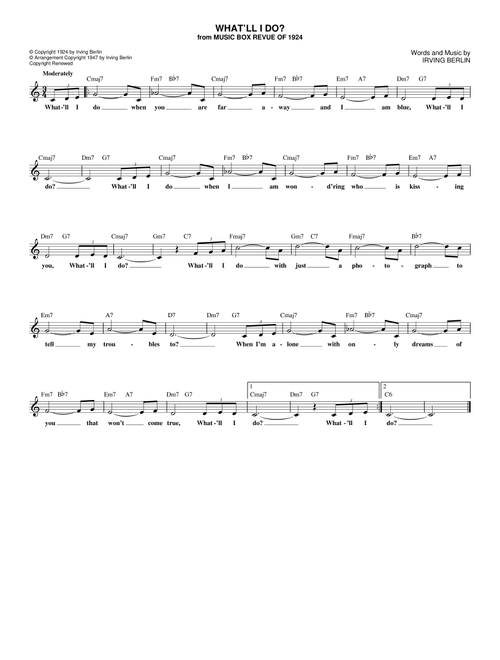 What'll I Do? - Irving Berlin (Lead Sheet - Fake Book)