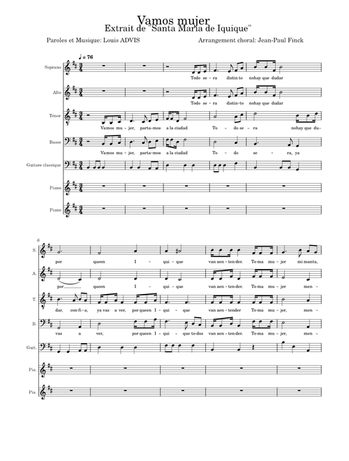 Vamos Mujer (santa María) – Quilapayún Vamos Mujer (santa María) – Louis Advis