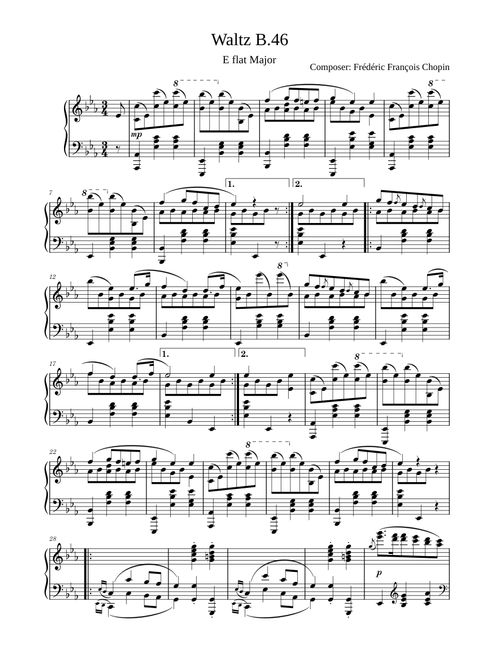 Waltz in E-flat major, B.46 – Frédéric Chopin