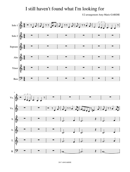 I still haven t found what I m looking for (2 solos + SATB)