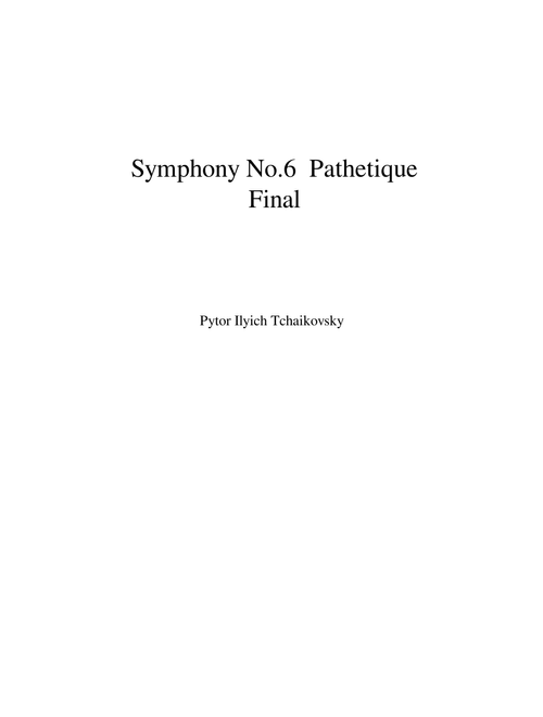 Tchaikovsky Symphony No.6 Final