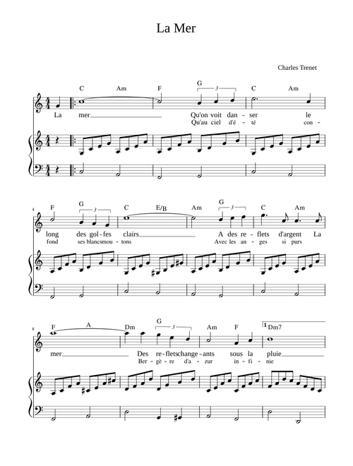 La Mer – Charles Trenet - flute & piano