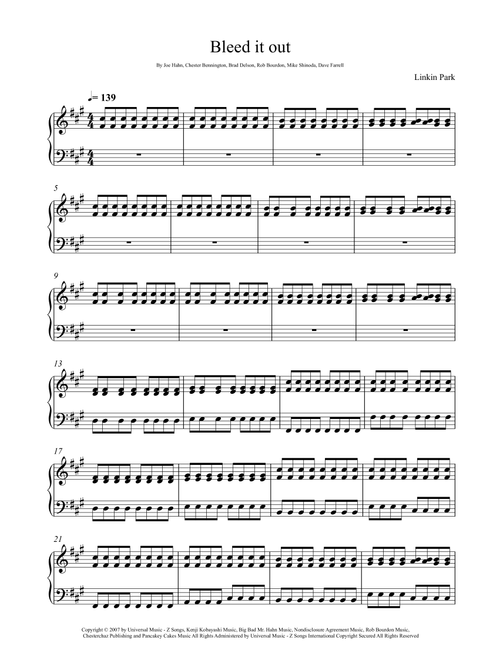 Bleed It Out (Arr. André Laitano) - Linkin Park (Easy Piano)