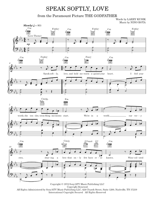 Speak softly love - Andy Williams (Piano-Vocal-Guitar)