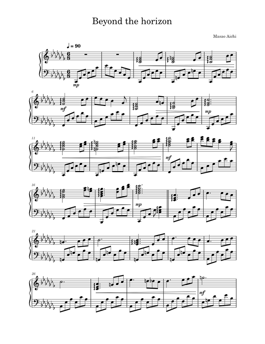Beyond the horizon Sheet Music for Piano (Solo) | MuseScore.com