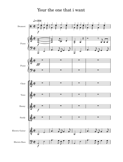You're The One That I want – Grease - Sansrus Music Arrangement