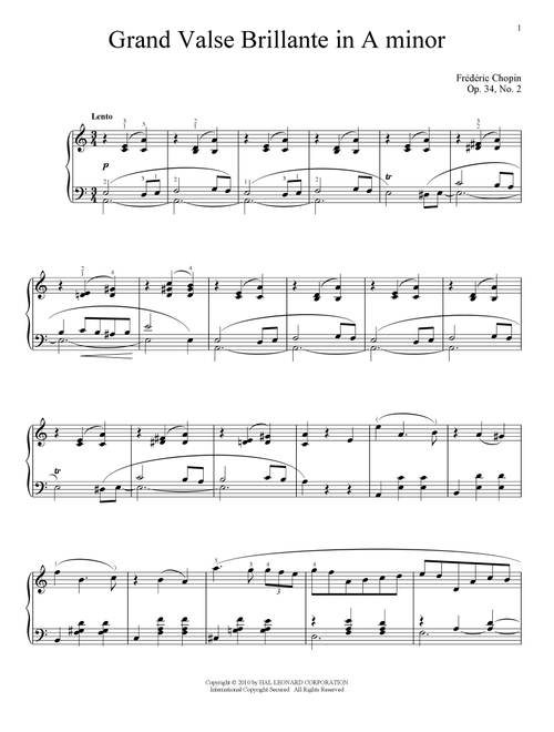 Valse Brillante, Op. 34, No. 2 - Frédéric Chopin (Piano Solo)