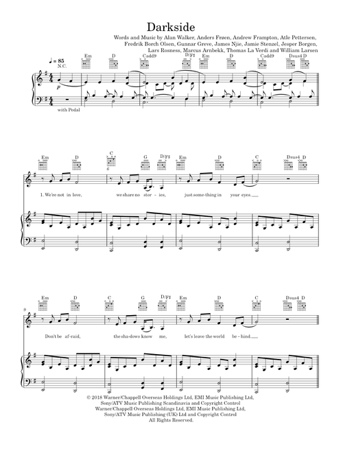 Darkside - Alan Walker (Piano-Voice-Guitar)
