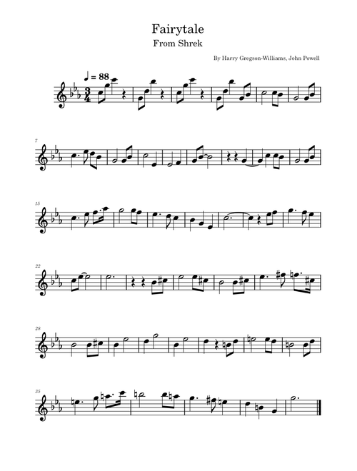 Fairytale – Harry Gregson-Williams - from Shrek