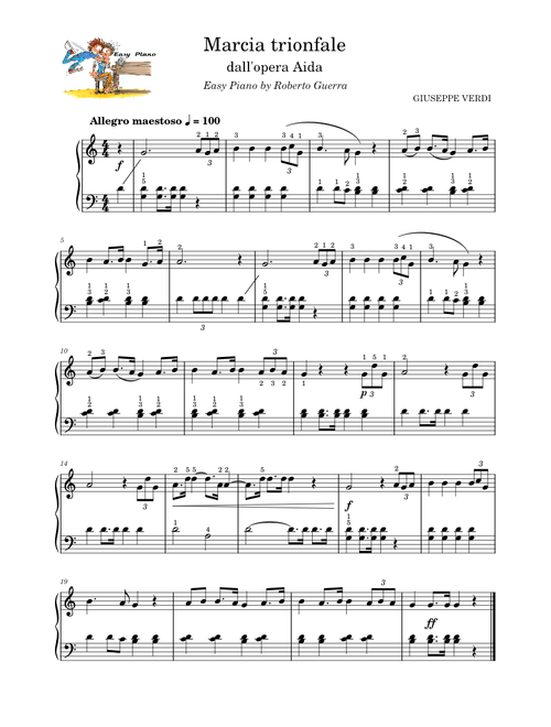 Aida Marcia Trionfale – Giuseppe Verdi for Easy piano