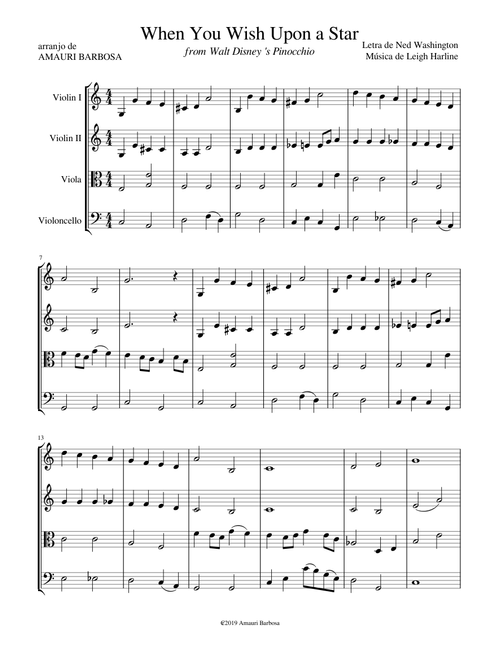 When You Wish Upon a Star - QUARTETO DE CORDAS