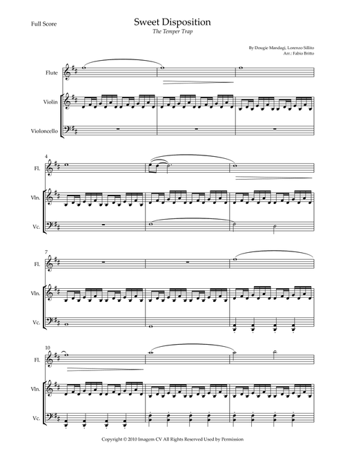 Sweet Disposition (Arr. Fabio Britto) - The Temper Trap (Small Ensemble)