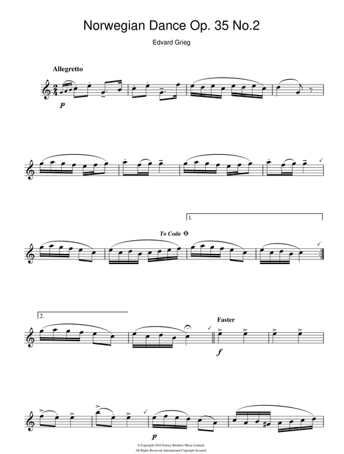 Norwegian Dance No. 2 Op. 35 - Edvard Grieg (Alto Sax Solo)
