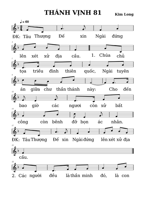 thánh vịnh 81 - KIM LONG