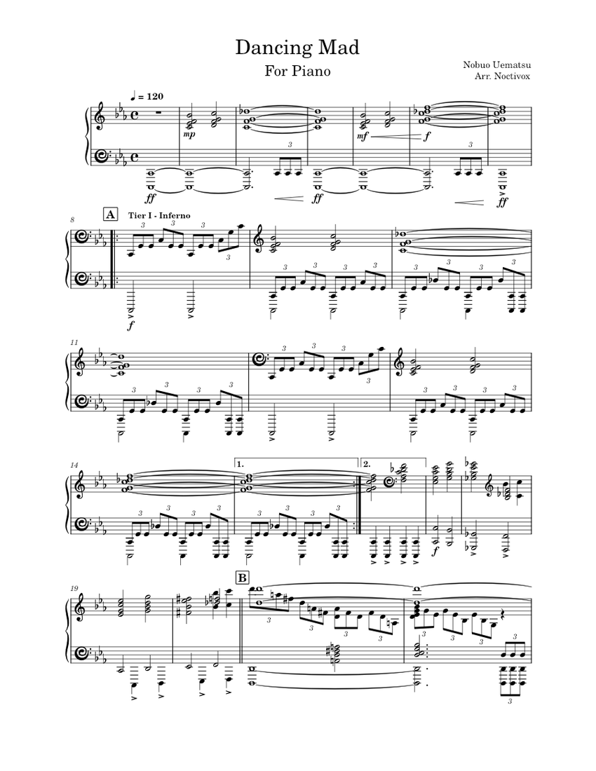 Dancing Mad - Final Fantasy VI - Full Piano Transcription Sheet Dancing Mad - Final Fantasy VI - Full Piano Transcription Sheet