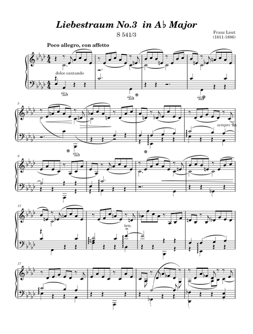 Liebestraum No.3 in Ab Major-S 541/3-Franz Liszt