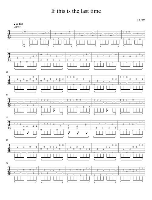 if this is the last time – LANY (Guitar Tabs)