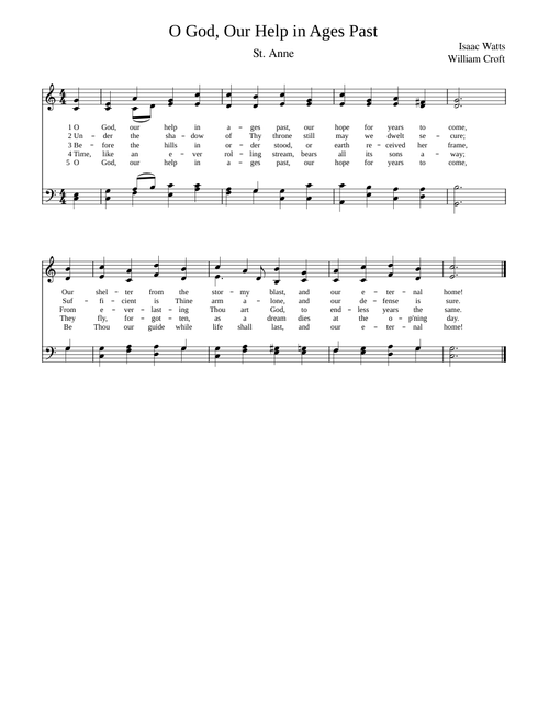 O God, Our Help In Ages Past – Isaac Watts