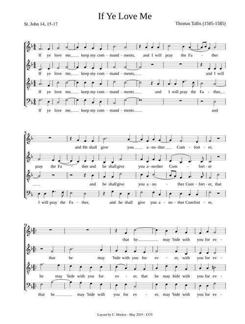 Tallis, Thomas - if ye love me