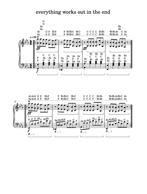 Everything Works Out In The End (Arr. Richard Clayder) - Kodaline (Piano-Vocal-Guitar (Piano Accompaniment))