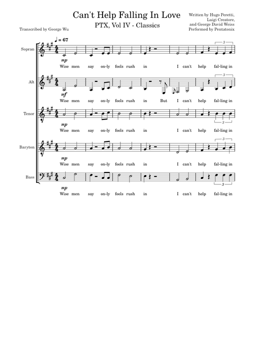 Can't Help Falling In Love – Pentatonix