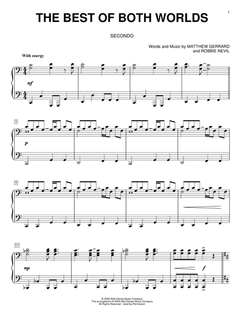 The Best Of Both Worlds - Hannah Montana, Miley Cyrus, Hannah Montana (Movie) (Piano Duet)