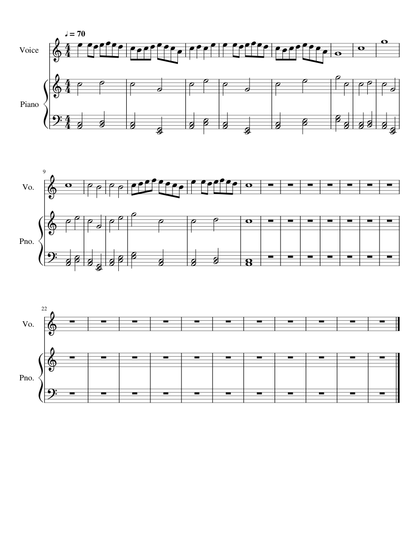 Pvg Score Composition Project Sheet music for Piano, Vocals (Piano-Voice ...