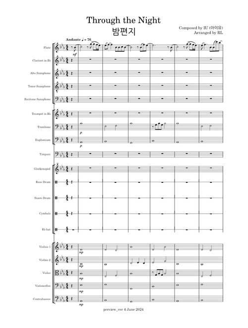 IU - Through the night (Concert arr.)