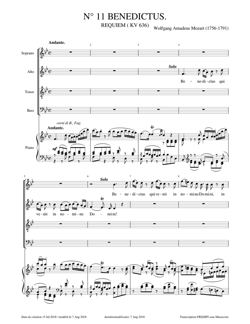 Requiem in D minor, K 626 - 11 Benedictus by Wolfgang Amadeus