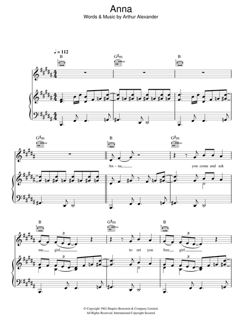 Anna - Allan Alexander (Piano-Vocal-Guitar (Piano Accompaniment))