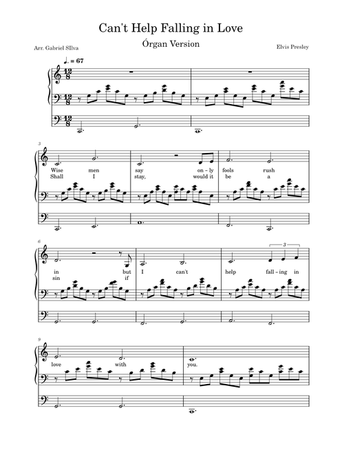 Can't Help Falling In Love – Elvis Presley (organ)