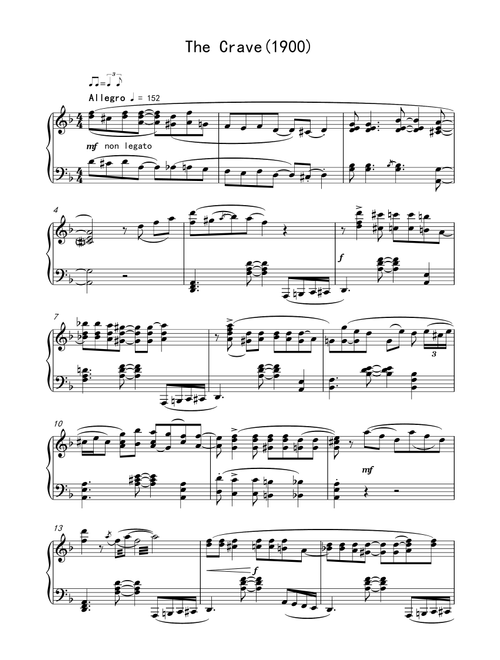 The Crave (Arr. Ferd "Jelly Roll" Morton) (Piano Solo)