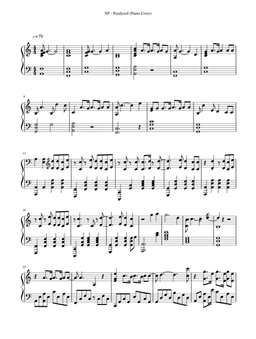 Paralyzer (Arr. JohnHenry) - Finger Eleven (Piano Solo)