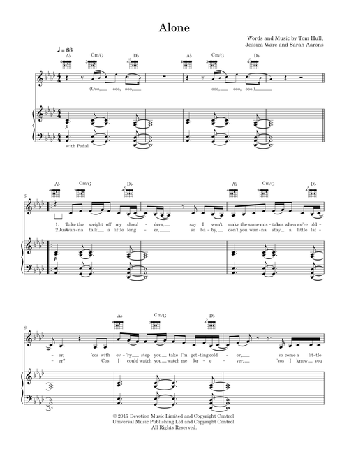 Alone - Jessie Ware (Piano-Voice-Guitar)