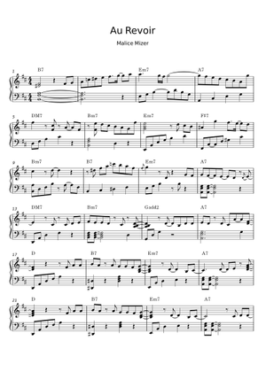 Au revoir – Malice Mizer Sheet Music for Piano (Solo) | MuseScore.com