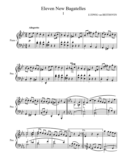 Eleven Bagatelles, Op. 119 - Beethoven