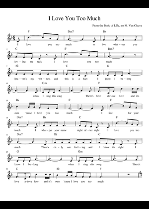 I Love You Much Too Much Sheet Music with Chords for Clarinet in b