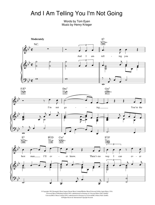 And I Am Telling You I'm Not Going - Jennifer Hudson (Piano-Vocal-Guitar (Piano Accompaniment))