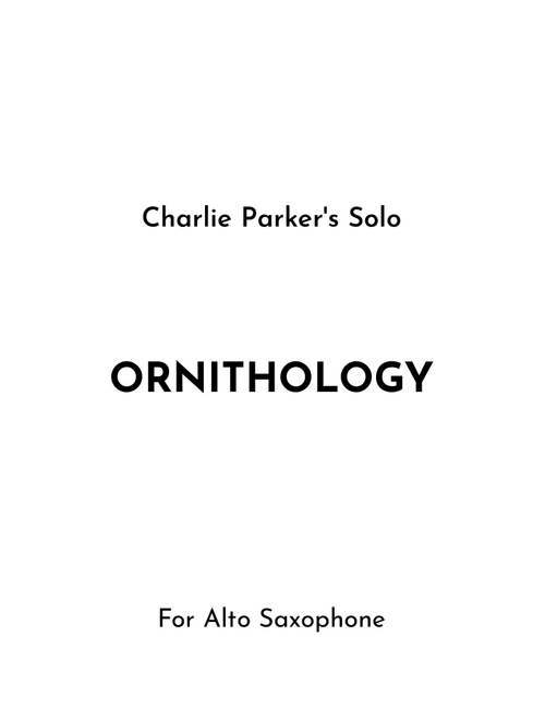 Ornithology (Arr. Jireh J.) - Charlie Parker (Alto Sax Solo)