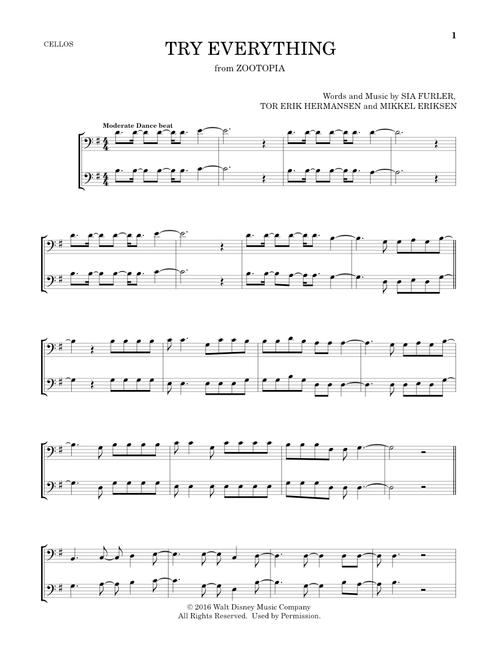 Try Everything (from Zootopia) - Shakira (Cello Duet)