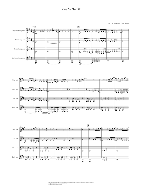 Bring Me To Life (Arr. Junqueira's) - Evanescence (Woodwind Ensemble)
