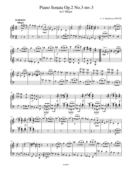 Piano Sonata No.3 mv.3 in C Major - L. v. Beethoven