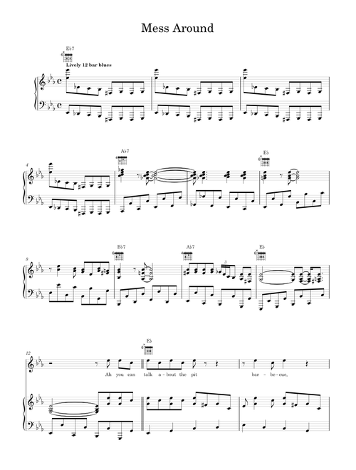 Mess around - Ray Charles (Piano-Voice-Guitar)