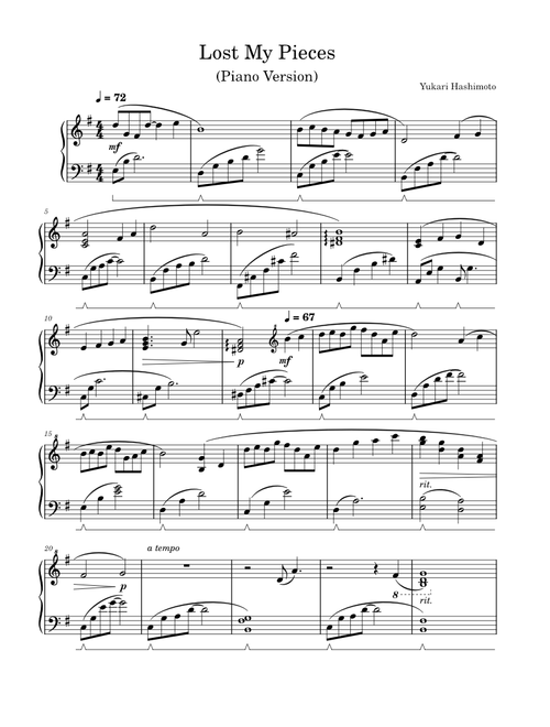 Lost My Pieces (Piano Version)