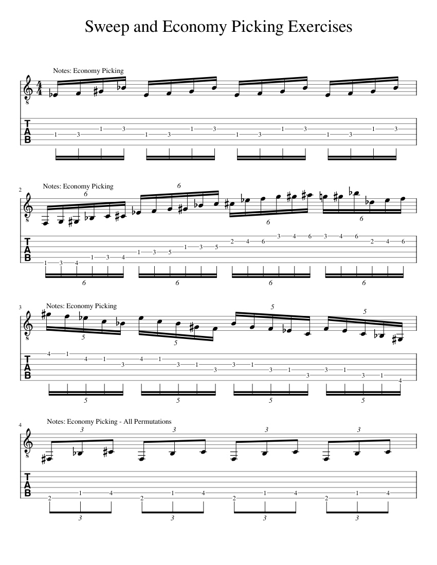 Economy picking guitar top