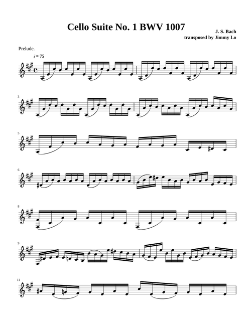 Cello Suite No. 1 BWV 1007 For Trumpet / Flugelhorn