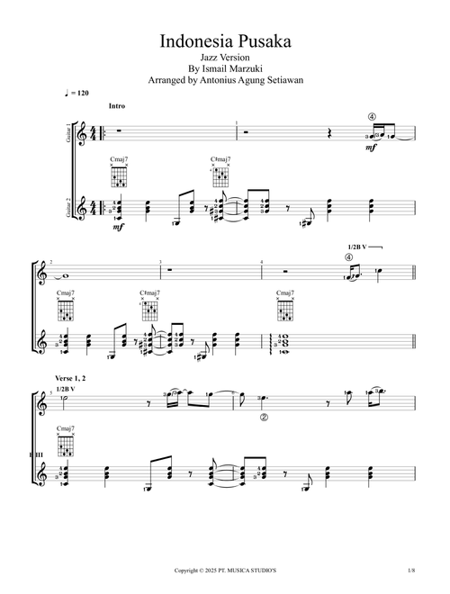 Indonesia Pusaka (Arr. Antonius Agung Setiawan) - Broery Marantika (Instrumental Duet)