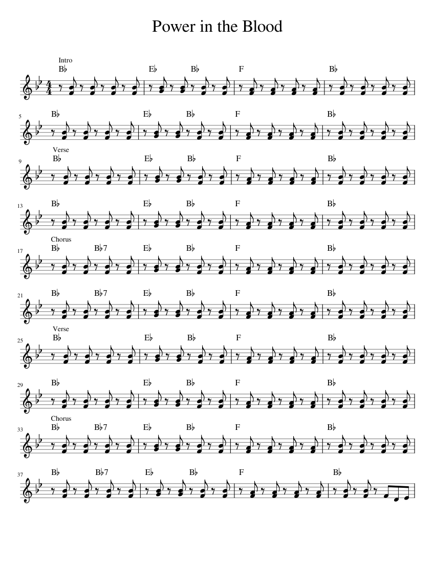 Power in the Blood Sheet music for Piano (Solo) | Musescore.com